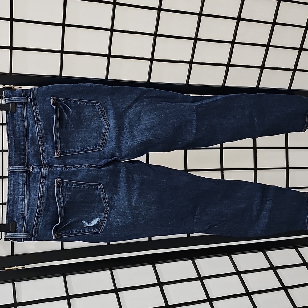 Maurice's Blue Skinny Jeans with Distressed Rips Small Short - Picture 6 of 6